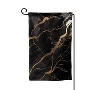 Drapeau de jardin de 30,5 x 45,7 cm, bannière extérieure double face, drapeau de bienvenue saisonnière, décoration extérieure, ferme, drapeaux en marbre noir et doré pour terrasse, pelouse et