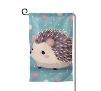 Drapeau de jardin de 30,5 x 45,7 cm, bannière extérieure double face, drapeau de bienvenue saisonnière, décoration extérieure, ferme, hérisson, à pois pour terrasse, pelouse et décoration de jardin