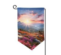 Drapeau de jardin de 30,5 x 45,7 cm, bannière extérieure double face, drapeau de bienvenue saisonnière, décoration extérieure, ferme, montagne, paysage floral, drapeaux pour terrasse, pelouse et