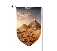 Drapeau de jardin de 30,5 x 45,7 cm, bannière extérieure double face, drapeau de bienvenue saisonnière, décoration extérieure, ferme, pyramide, désert africain, drapeaux pour terrasse, pelouse et