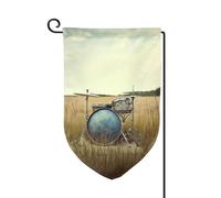 Drapeau de jardin de 30,5 x 45,7 cm, bannière extérieure double face, drapeau de bienvenue saisonnière, décoration extérieure, tambour de musique de ferme pour terrasse, pelouse et décoration de