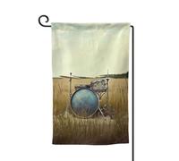 Drapeau de jardin de 30,5 x 45,7 cm, bannière extérieure double face, drapeau de bienvenue saisonnière, décoration extérieure, tambour de musique de ferme pour terrasse, pelouse et décoration de