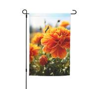 Drapeau de jardin de 30,5 x 45,7 cm, double face pour le printemps et l'été, bannière de drapeau de cour, fleur de souci, fleurs d'automne, petit drapeau saisonnier pour les vacances, décoration
