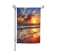 Drapeau de jardin de 30,5 x 45,7 cm, double face pour le printemps et l'été, la cour, la plage, le lever du soleil, petit drapeau saisonnier pour les vacances, décoration extérieure