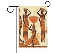 Drapeau de jardin de 32,6 x 47,6 cm double face pour femme tribale africaine - Drapeaux de bienvenue saisonniers décoratifs pour cour extérieure - Petits drapeaux de jardin pour extérieur, terrasse