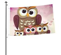 Drapeau de jardin de bienvenue 6 x 0,9 m double face avec hiboux pour décoration extérieure, intérieur et extérieur, drapeaux de vacances pour toutes les saisons