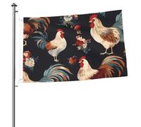Drapeau de jardin de bienvenue 6 x 0,9 m double face coqs français pour extérieur, drapeaux de cour décoratifs pour intérieur et extérieur, drapeaux de vacances pour toutes les saisons