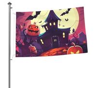 Drapeau de jardin de bienvenue 6 x 0,9 m double face Happy Halloween drapeaux pour extérieur décoratif pour intérieur et extérieur pour toutes les saisons