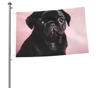 Drapeau de jardin de bienvenue 6 x 0,9 m double face - Joli carlin noir pour extérieur - Drapeau décoratif d'intérieur et d'extérieur - Drapeaux de vacances pour toutes les saisons
