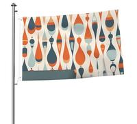 Drapeau de jardin de bienvenue 6 x 0,9 m double face moderne rétro avec formes de goutte pour extérieur, décoration intérieure, extérieur, vacances, drapeaux pour toutes les saisons