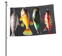 Drapeau de jardin de bienvenue 6 x 91 cm double face différents types d'appâts de pêche drapeaux pour extérieur décoratif drapeau de cour intérieur extérieur drapeaux de vacances pour toutes les