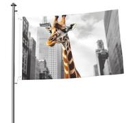 Drapeau de jardin de bienvenue 61 x 91 cm double face Girafe à New York Drapeaux pour l'extérieur de la maison Drapeau décoratif pour intérieur et extérieur pour toutes les saisons