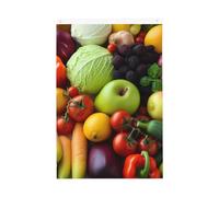 Drapeau de jardin de bienvenue aux fruits et légumes frais - 61 x 91 cm - Ne se décolore pas - Double face - Bannière d'extérieur pour cour, porche, pelouse