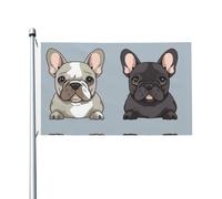 Drapeau de jardin de bienvenue avec bouledogue français - 9,5 x 1,5 m - Double face - Ne se décolore pas - Bannière d'extérieur en laiton - Décoration pour cour, porche, pelouse