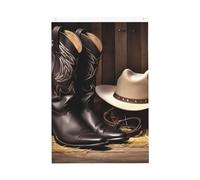 Drapeau de jardin de bienvenue avec chapeau noir de cowboy - 61 x 91 cm - Ne se décolore pas - Double face - Bannière d'extérieur pour cour, porche, pelouse