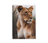 Drapeau de jardin de bienvenue avec lion et faune - 61 x 91 cm - Double face - Ne se décolore pas - Pour maison, cour, porche, pelouse, décoration extérieure
