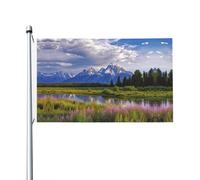 Drapeau de jardin de bienvenue du parc national de Grand Teton - 90 x 150 cm - Ne se décolore pas - Double face - Bannière d'extérieur pour cour, porche, pelouse