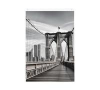 Drapeau de jardin de bienvenue du pont de Brooklyn - 61 x 91 cm - Double face - Ne se décolore pas - Toile de fond pour photo - Bannière pour cour, porche, pelouse, décoration extérieure