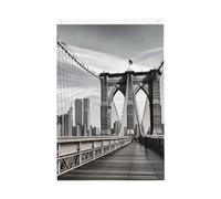 Drapeau de jardin de bienvenue du pont de Brooklyn - 61 x 91 cm - Double face - Ne se décolore pas - Toile de fond pour photo - Bannière pour cour, porche, pelouse, décoration extérieure