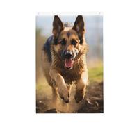 Drapeau de jardin de bienvenue en forme de berger allemand - 61 x 90 cm - Ne se décolore pas - Double face - Bannière d'extérieur pour cour, porche, pelouse