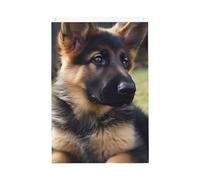 Drapeau de jardin de bienvenue en forme de chiot berger allemand 61 x 91 cm - Ne se décolore pas - Double face - Bannière d'extérieur pour cour, porche, pelouse