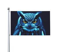 Drapeau de jardin de bienvenue en forme de chouette bleue de 0,9 x 1,5 m, double face, ne se décolore pas, bannière extérieure en laiton, décoration pour cour, porche, pelouse