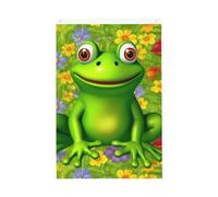Drapeau de jardin de bienvenue grenouille 61 x 91 cm - Ne se décolore pas - Double face - Bannière d'extérieur pour cour, porche, pelouse