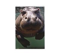 Drapeau de jardin de bienvenue hippopotame de plongée 61 x 91 cm - Ne se décolore pas - Double face - Bannière d'extérieur pour cour, porche, pelouse