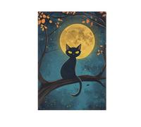 Drapeau de jardin de bienvenue, lune de minuit chat Halloween, bannière imprimée double face pour ferme, décoration de vacances extérieures, 30,5 x 45,7 cm