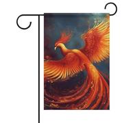 Drapeau de jardin de bienvenue orange rouge Phoenix printemps été floral drapeau de jardin 12 x 18 pouces double face décoration extérieure drapeaux pour printemps hiver ferme, résistant à la décolo