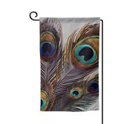 Drapeau de jardin de bienvenue pour extérieur de petite cour, 31,8 x 45,7 cm, double face, résistant aux intempéries, drapeau vertical en plumes de paon pour ferme, extérieur, pelouse, terrasse