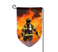 Drapeau de jardin de bienvenue pour extérieur de petite cour, 31,8 x 45,7 cm, double face, résistant aux intempéries, drapeau de maison, pompier, flamme, drapeau vertical pour ferme, extérieur