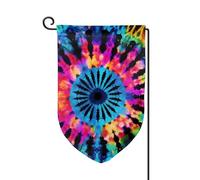 Drapeau de jardin de bienvenue pour extérieur de petite cour, 31,8 x 45,7 cm, double face, résistant aux intempéries, drapeau de maison exotique style tribu tie-dye pour ferme, extérieur, pelouse