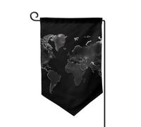Drapeau de jardin de bienvenue pour extérieur de petite cour, 31,8 x 45,7 cm, double face, résistant aux intempéries, carte du monde, drapeau vertical pour ferme, extérieur, pelouse, terrasse