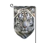 Drapeau de jardin de bienvenue pour extérieur de petite cour, 31,8 x 45,7 cm, double face, résistant aux intempéries, drapeau vertical tigre noir et blanc pour ferme, extérieur, pelouse, terrasse