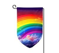 Drapeau de jardin de bienvenue pour extérieur de petite cour, 31,8 x 45,7 cm, double face, résistant aux intempéries, drapeau vertical arc-en-ciel pour ferme, extérieur, pelouse, terrasse