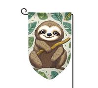 Drapeau de jardin de bienvenue pour extérieur de petite cour, 31,8 x 45,7 cm, double face, résistant aux intempéries, adorable paresseux, drapeau vertical pour ferme, extérieur, pelouse, terrasse