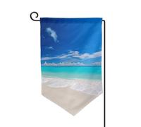 Drapeau de jardin de bienvenue pour extérieur de petite cour, 31,8 x 45,7 cm, double face, résistant aux intempéries, drapeau de maison, blanc, plage, mer tropicale, drapeau vertical pour ferme