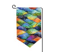 Drapeau de jardin de bienvenue pour extérieur de petite cour, 31,8 x 45,7 cm, double face, résistant aux intempéries, drapeau vertical en écailles de poisson arc-en-ciel pour ferme, extérieur, pelouse