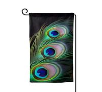 Drapeau de jardin de bienvenue pour extérieur de petite cour, 31,8 x 45,7 cm, double face, résistant aux intempéries, drapeau vertical en plumes de paon vertes pour ferme, extérieur, pelouse, terrasse