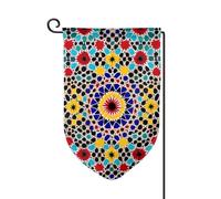 Drapeau de jardin de bienvenue pour extérieur de petite cour, 31,8 x 45,7 cm, double face, résistant aux intempéries, drapeau vertical de couleur marocaine pour ferme, extérieur, pelouse, terrasse