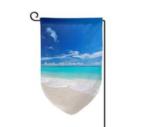 Drapeau de jardin de bienvenue pour extérieur de petite cour, 31,8 x 45,7 cm, double face, résistant aux intempéries, drapeau de maison, blanc, plage, mer tropicale, drapeau vertical pour ferme