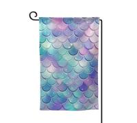 Drapeau de jardin de bienvenue pour extérieur de petite cour, 31,8 x 45,7 cm, double face, résistant aux intempéries, drapeau vertical en écailles de sirène, pour ferme, extérieur, pelouse, terrasse