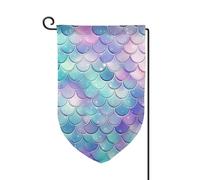 Drapeau de jardin de bienvenue pour extérieur de petite cour, 31,8 x 45,7 cm, double face, résistant aux intempéries, drapeau vertical en écailles de sirène, pour ferme, extérieur, pelouse, terrasse