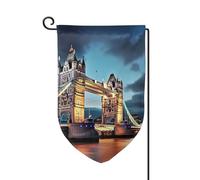 Drapeau de jardin de bienvenue pour extérieur de petite cour, 31,8 x 45,7 cm, double face, résistant aux intempéries, drapeau de maison, pont de la tour à Londres, drapeaux verticaux pour ferme