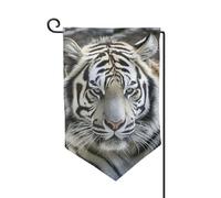 Drapeau de jardin de bienvenue pour extérieur de petite cour, 31,8 x 45,7 cm, double face, résistant aux intempéries, drapeau vertical tigre noir et blanc pour ferme, extérieur, pelouse, terrasse