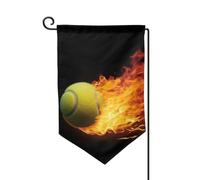 Drapeau de jardin de bienvenue pour extérieur de petite cour, 31,8 x 45,7 cm, double face, résistant aux intempéries, drapeau de maison, drapeau de maison brûlant des images de tennis, drapeaux