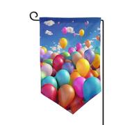 Drapeau de jardin de bienvenue pour extérieur de petite cour, 31,8 x 45,7 cm, double face, résistant aux intempéries, ballons colorés, drapeaux verticaux pour ferme, extérieur, pelouse, terrasse