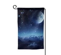 Drapeau de jardin de bienvenue pour extérieur de petite cour, 31,8 x 45,7 cm, double face, résistant aux intempéries, drapeau vertical lune étoilé pour ferme, extérieur, pelouse, terrasse