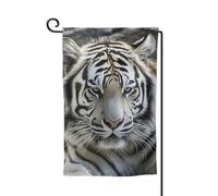 Drapeau de jardin de bienvenue pour extérieur de petite cour, 31,8 x 45,7 cm, double face, résistant aux intempéries, drapeau vertical tigre noir et blanc pour ferme, extérieur, pelouse, terrasse